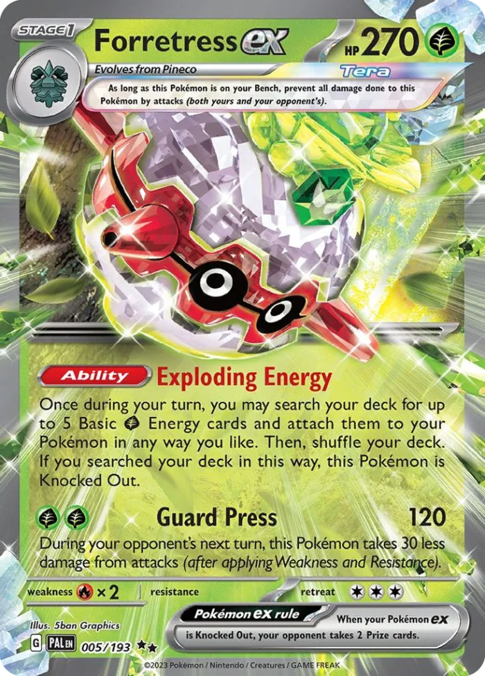 Forretress ex #5 Paldea Evolved Pokemon card