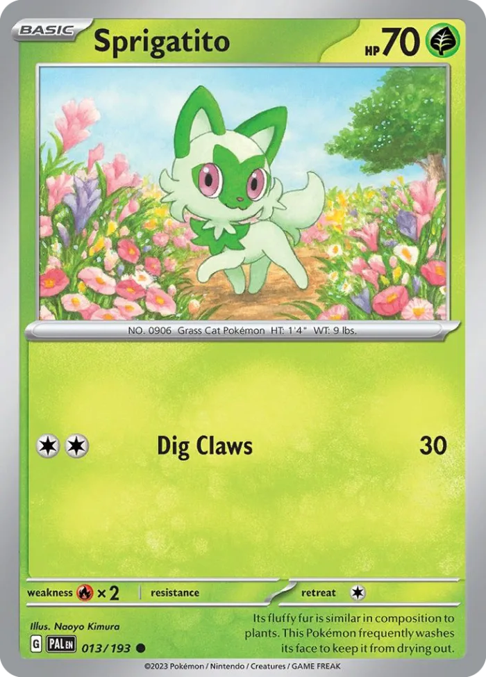 Sprigatito #13 Paldea Evolved Pokemon card