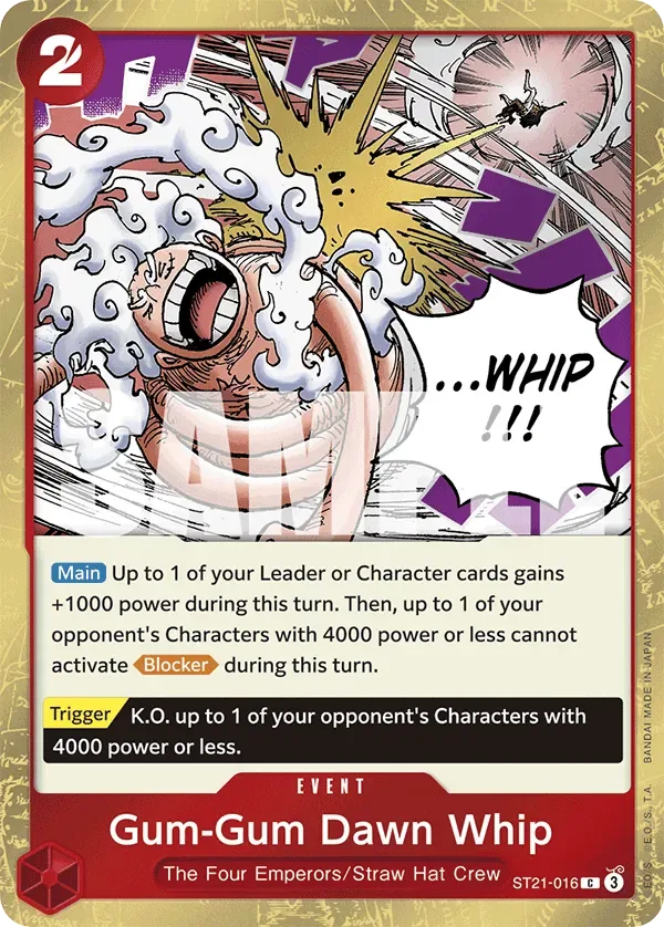 Gum-Gum Dawn Whip #ST21-016 EX Gear 5 One Piece card