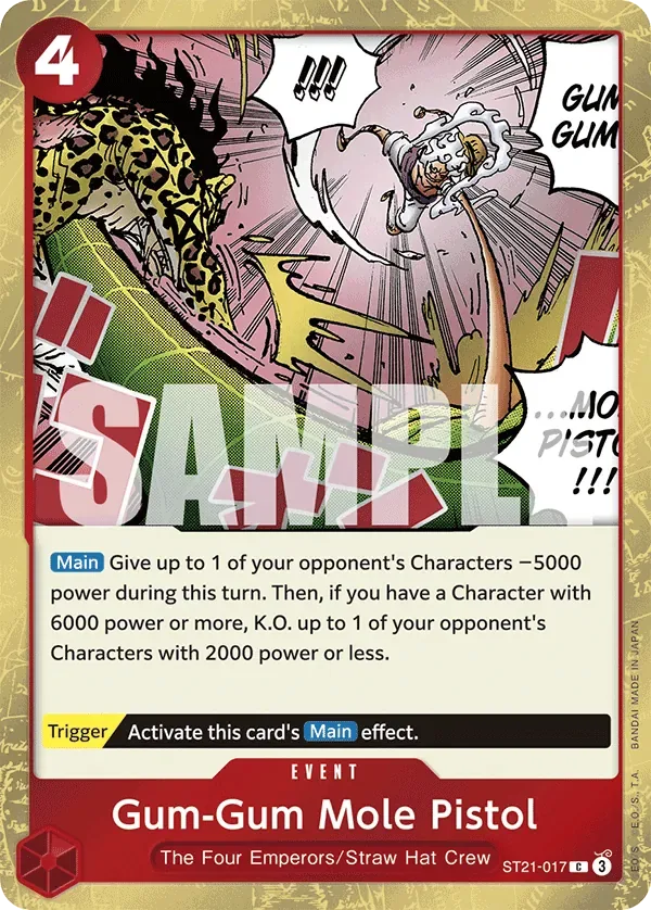 Gum-Gum Mole Pistol #ST21-017 EX Gear 5 One Piece card