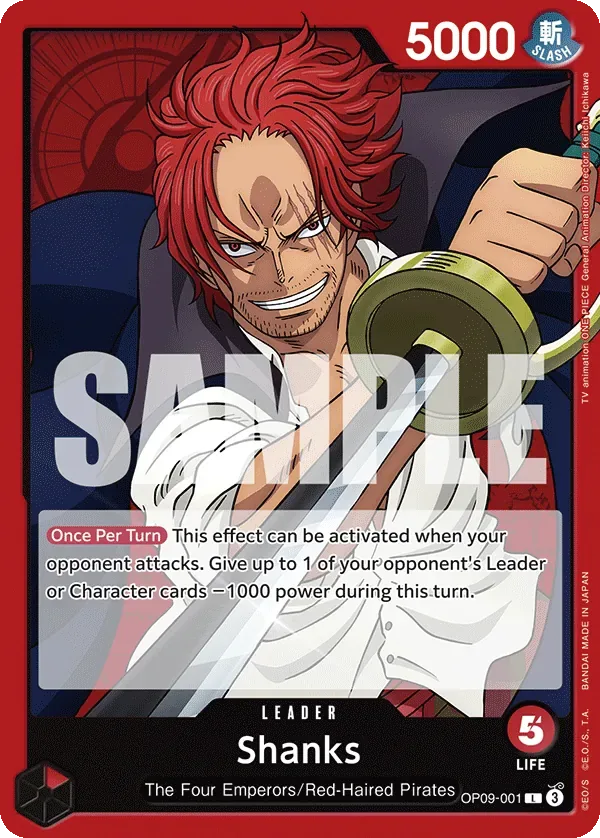 Shanks #OP09-001 Emperors in the New World One Piece card