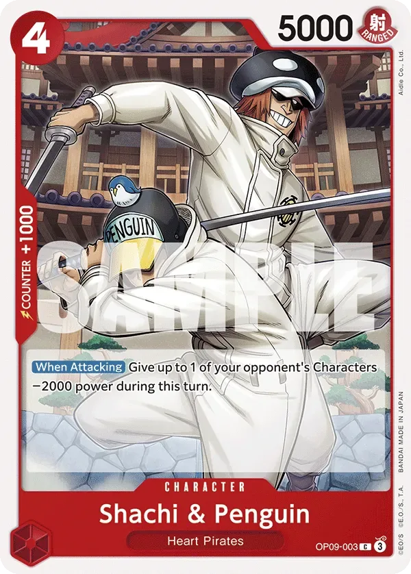 Shachi & Penguin #OP09-003 Emperors in the New World One Piece card