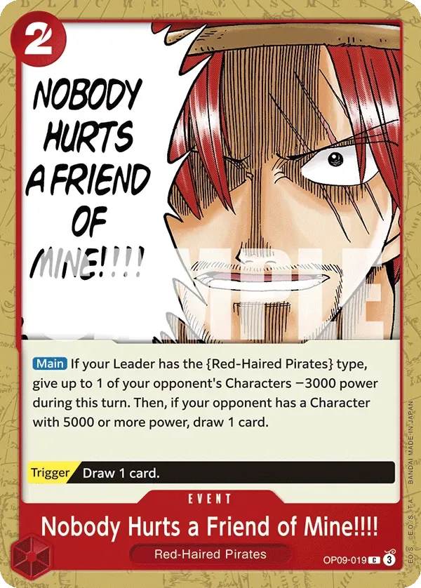 Nobody Hurts a Friend of Mine!!!! #OP09-019 Emperors in the New World One Piece card