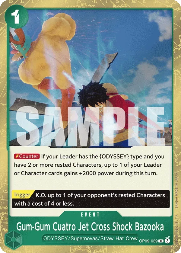 Gum-Gum Cuatro Jet Cross Shock Bazooka #OP09-039 Emperors in the New World One Piece card