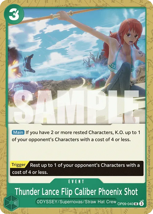 Thunder Lance Flip Caliber Phoenix Shot #OP09-040 Emperors in the New World One Piece card