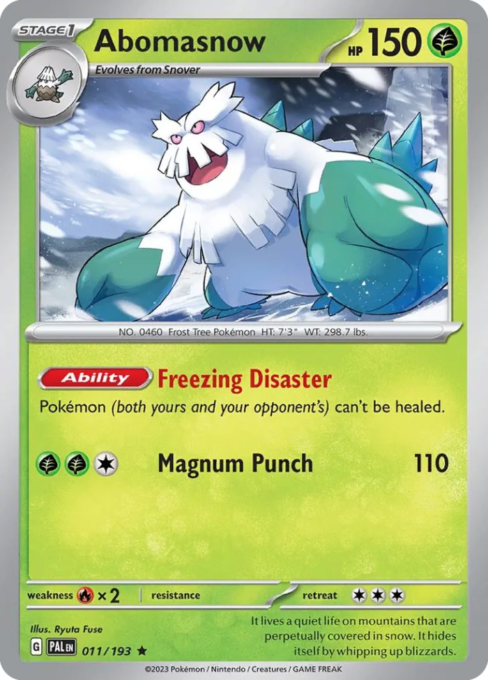 Abomasnow #11 Paldea Evolved Pokemon card