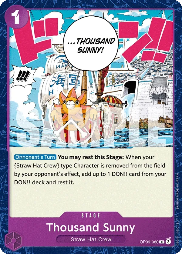 Thousand Sunny #OP09-080 Emperors in the New World One Piece card