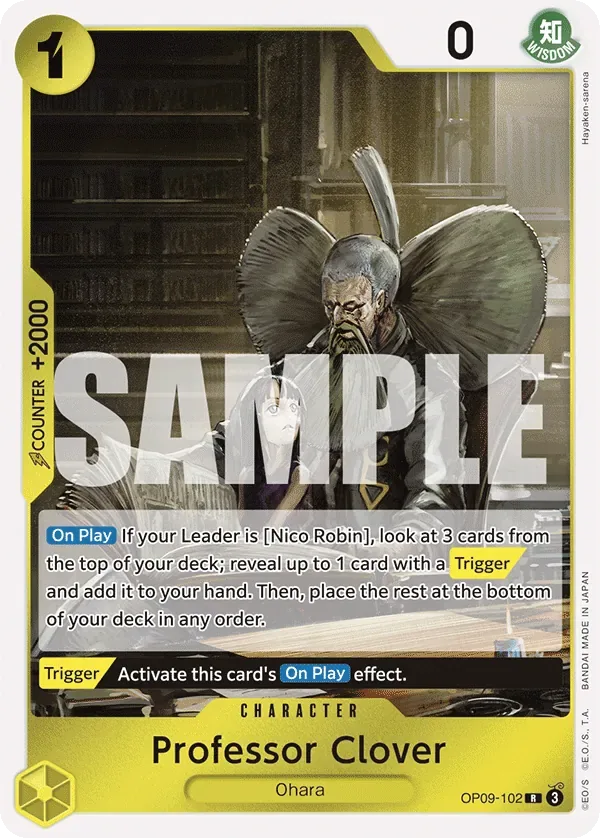 Professor Clover #OP09-102 Emperors in the New World One Piece card