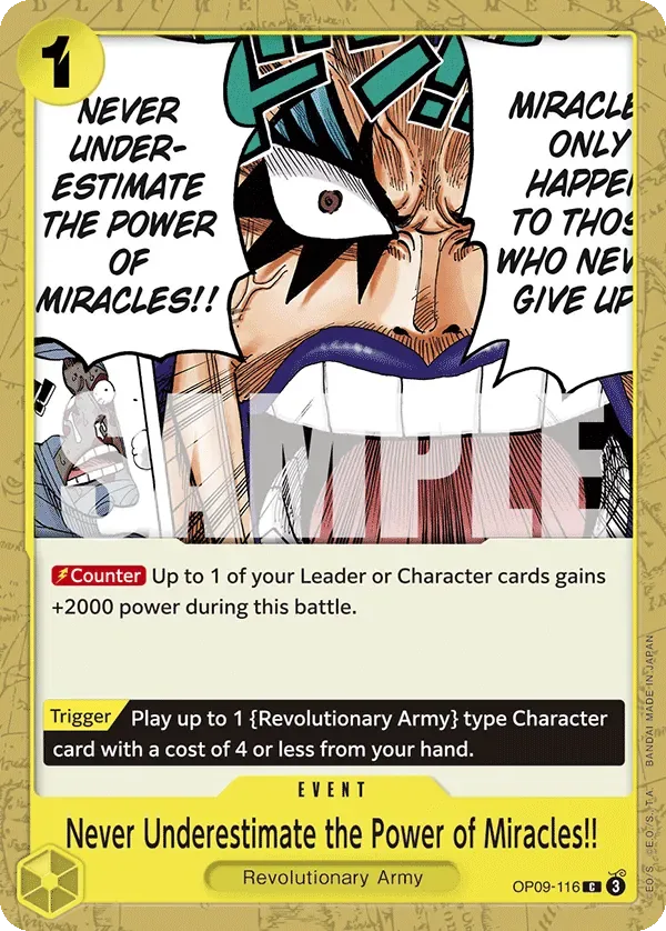 Never Underestimate the Power of Miracles!! #OP09-116 Emperors in the New World One Piece card