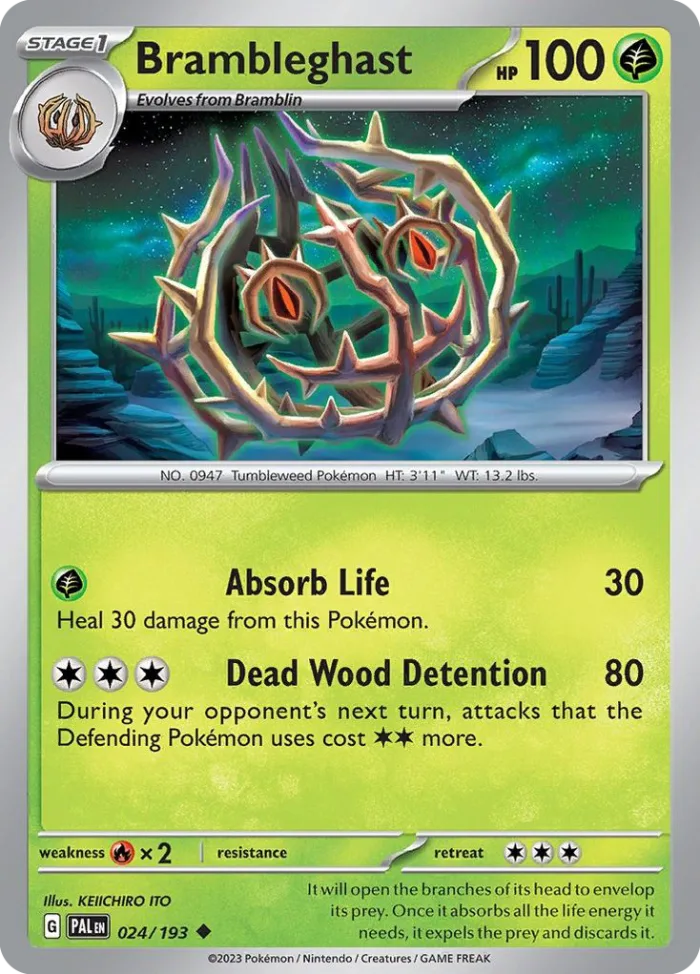 Brambleghast #24 Paldea Evolved Pokemon card