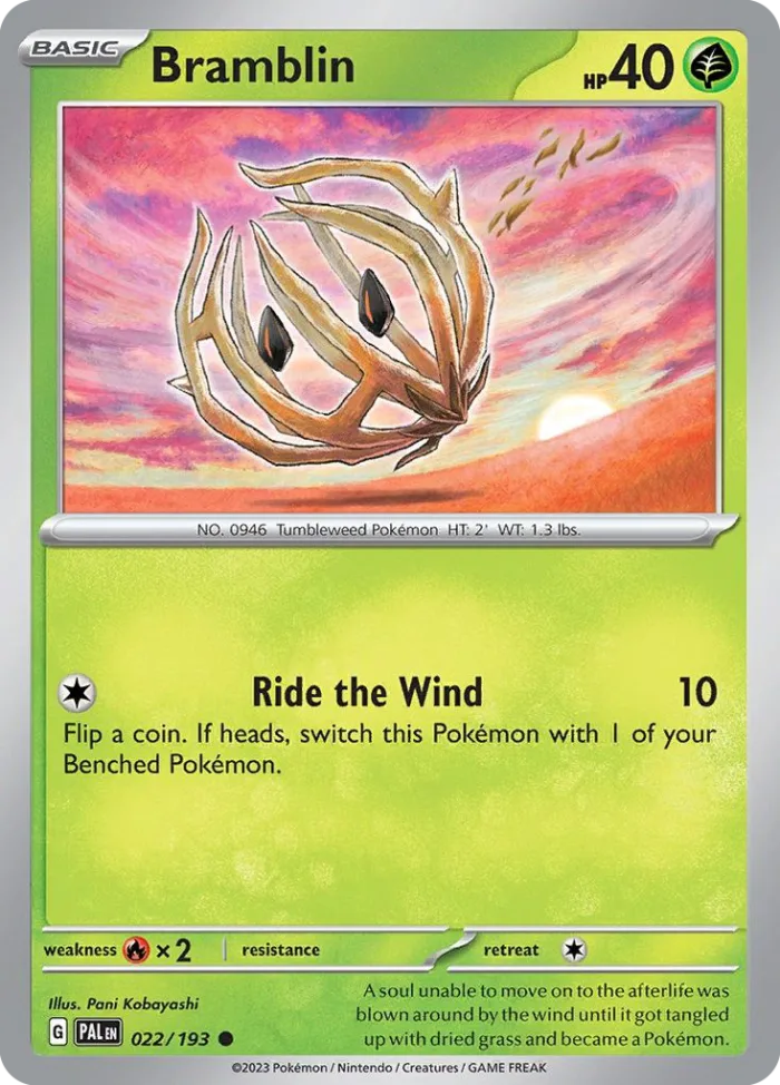 Bramblin #22 Paldea Evolved Pokemon card