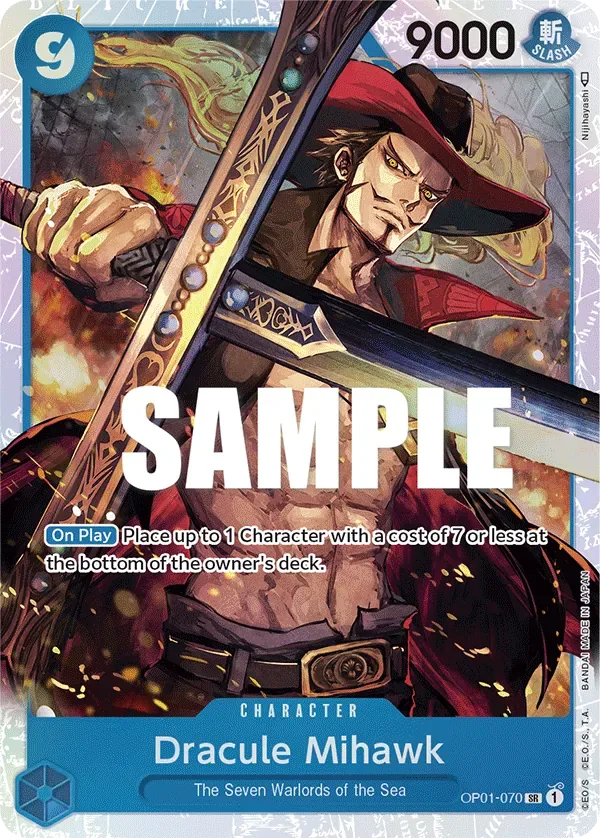 Dracule Mihawk #OP01-070 Romance Dawn One Piece card