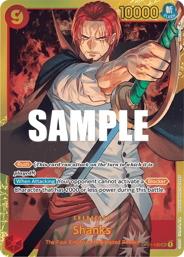 Shanks #OP01-120 Romance Dawn One Piece card