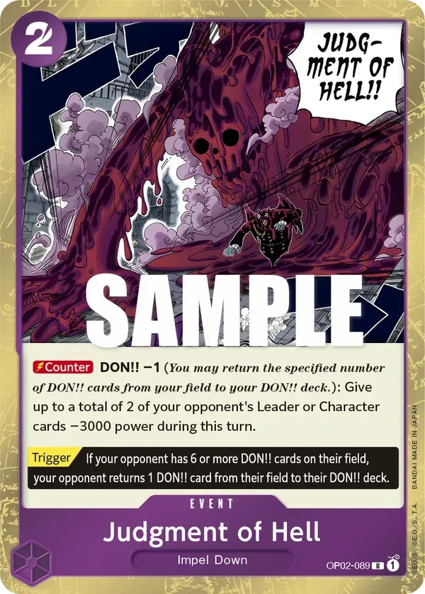 Judgment of Hell #OP02-089 Paramount War One Piece card