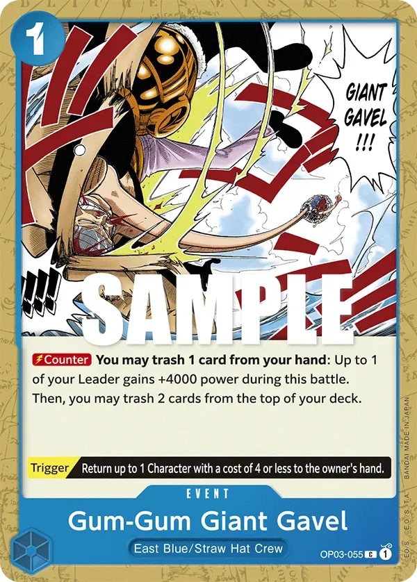 Gum-Gum Giant Gavel #OP03-055 Pillars of Strength One Piece card