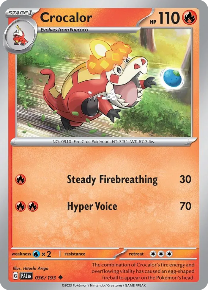 Crocalor #36 Paldea Evolved Pokemon card