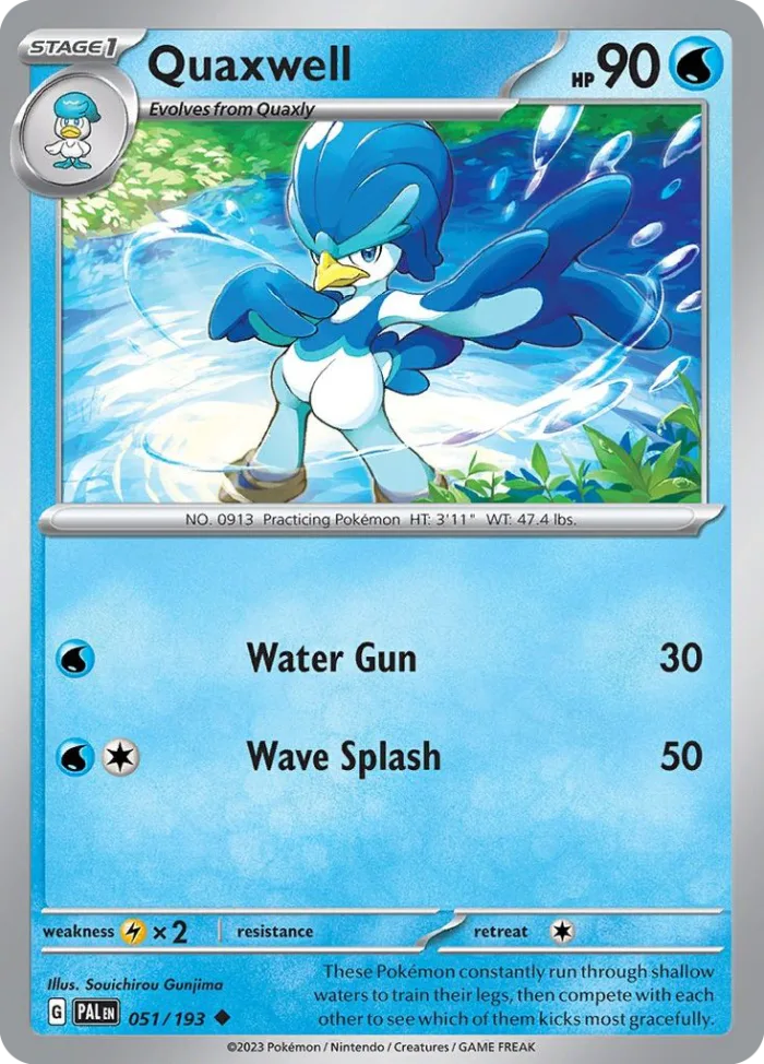 Quaxwell #51 Paldea Evolved Pokemon card