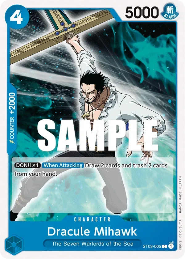 Dracule Mihawk #ST03-005 The Seven Warlords of the Sea One Piece card