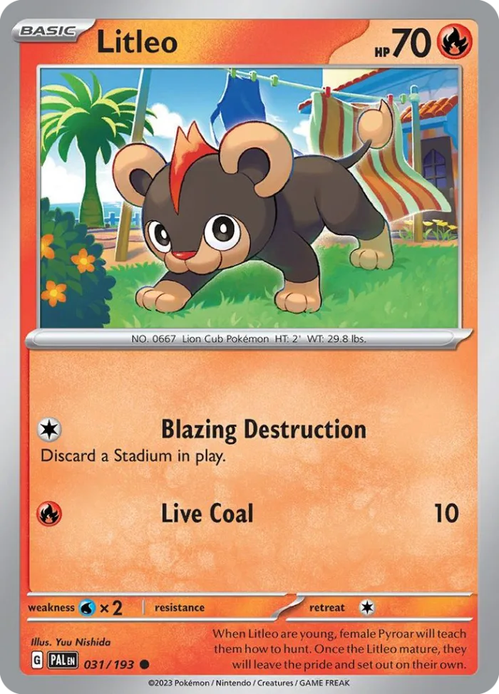 Litleo #31 Paldea Evolved Pokemon card
