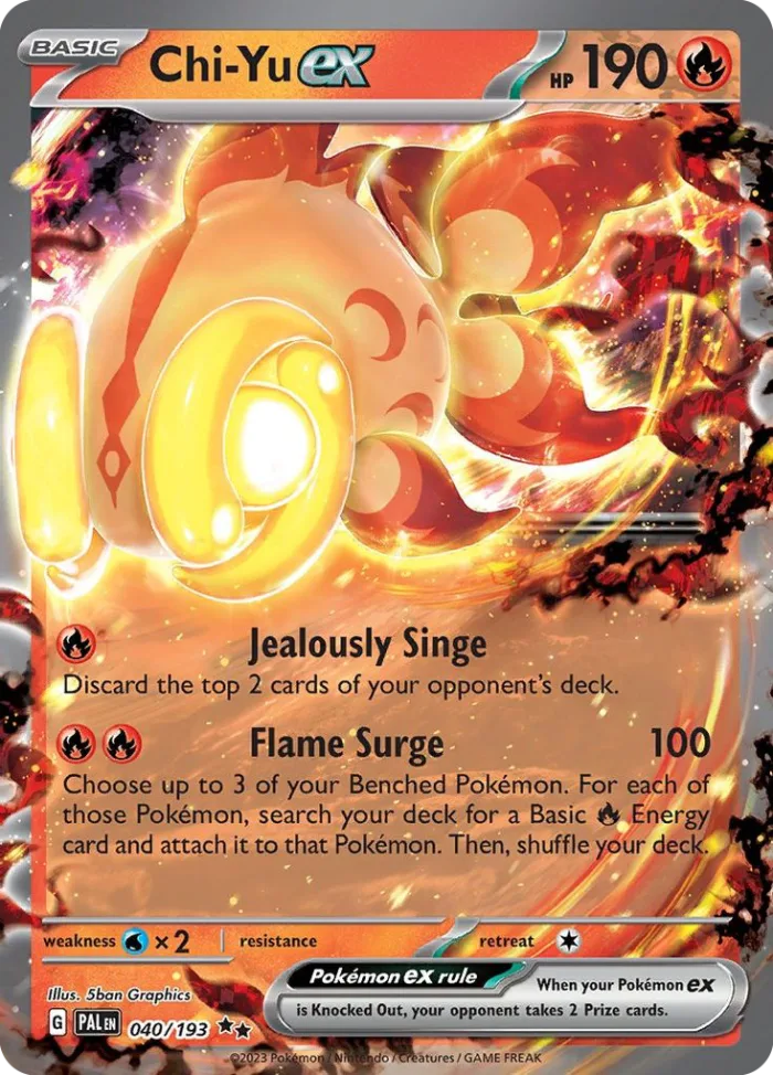 Chi-Yu ex #40 Paldea Evolved Pokemon card
