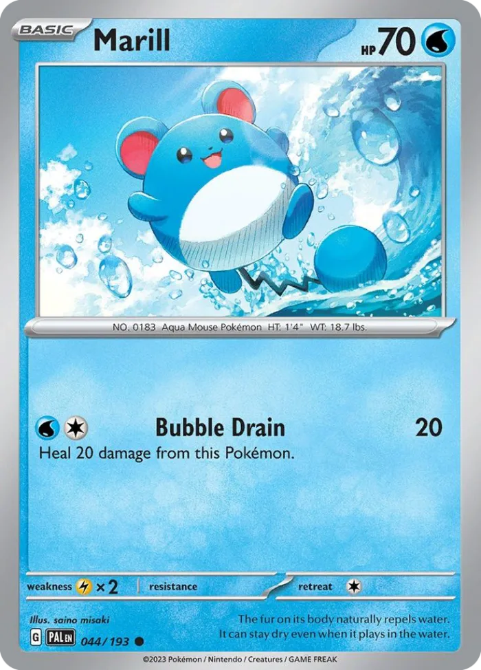 Marill #44 Paldea Evolved Pokemon card
