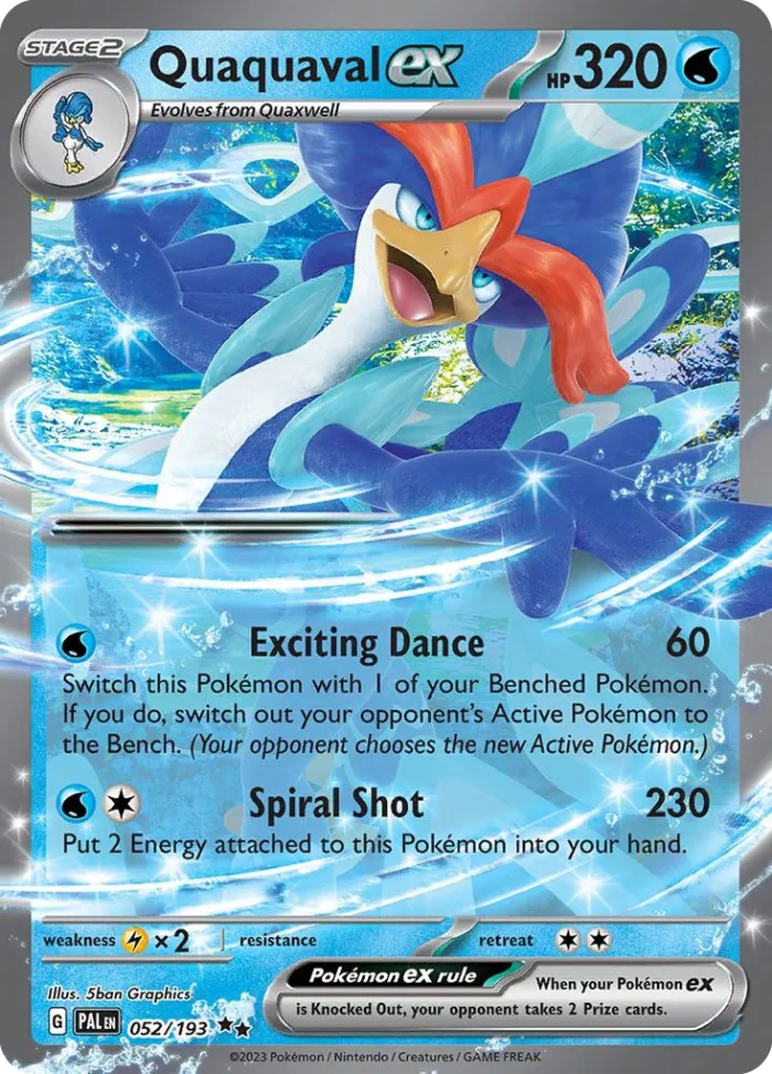 Quaquaval ex #52 Paldea Evolved Pokemon card