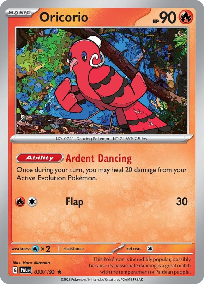 Oricorio #33 Paldea Evolved Pokemon card