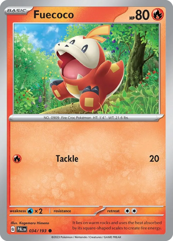 Fuecoco #34 Paldea Evolved Pokemon card