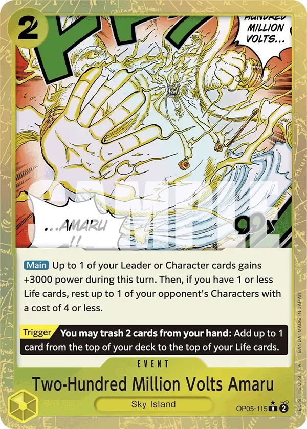 Two-Hundred Million Volts Amaru #OP05-115 One Piece Card The Best One Piece card