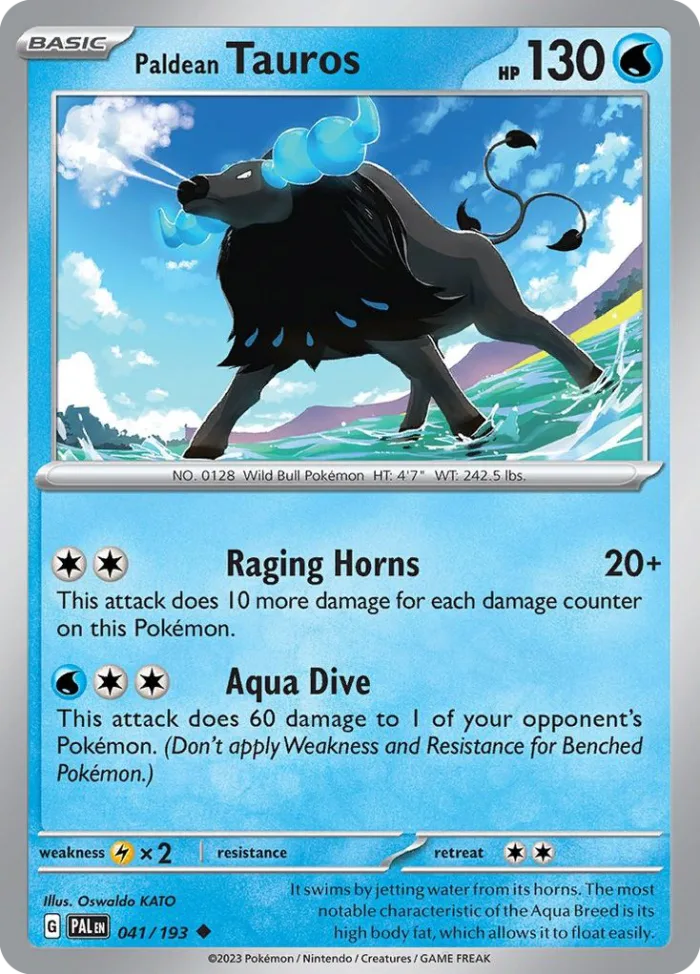 Paldean Tauros #41 Paldea Evolved Pokemon card