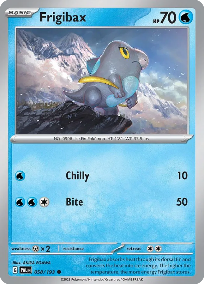 Frigibax #58 Paldea Evolved Pokemon card