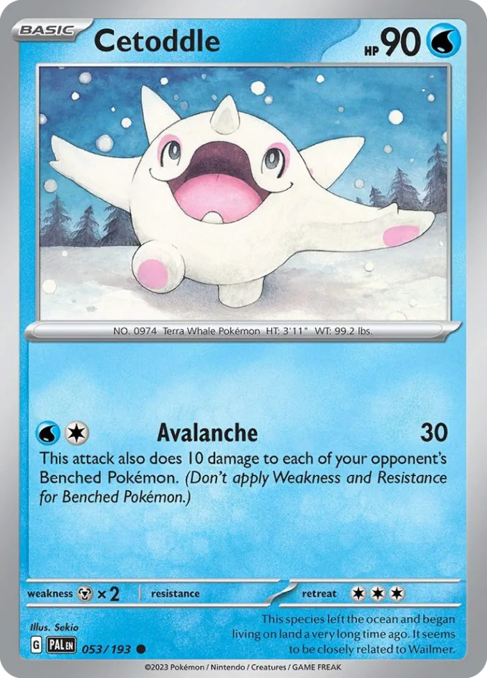 Cetoddle #53 Paldea Evolved Pokemon card