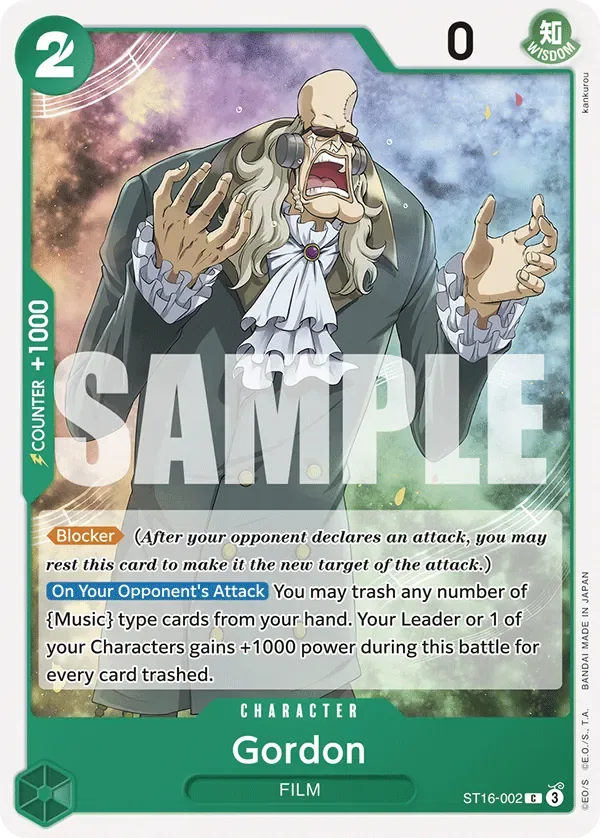 Gordon #ST16-002 GREEN Uta One Piece card