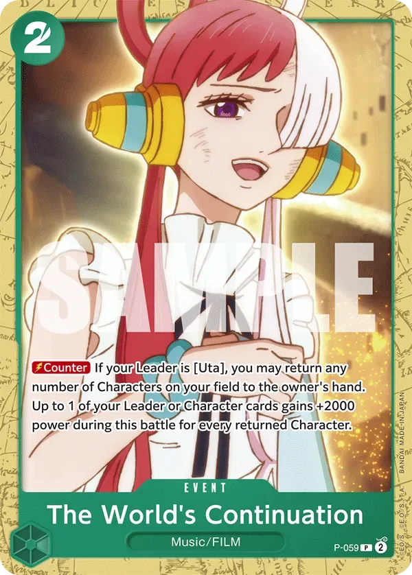 The World's Continuation #P-059 GREEN Uta One Piece card