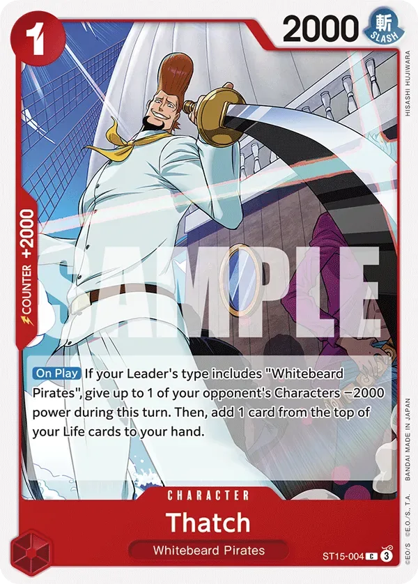 Thatch #ST15-004 RED Edward.Newgate One Piece card
