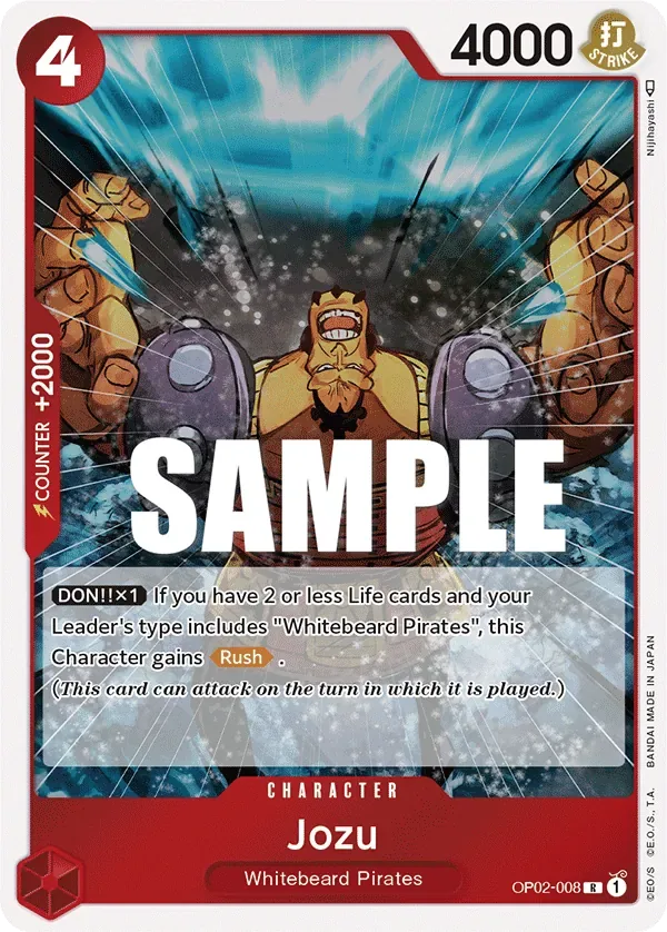 Jozu #OP02-008 Paramount War One Piece card
