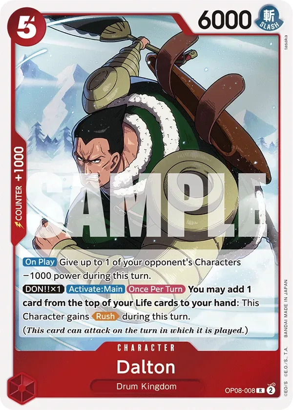 Dalton #OP08-008 Two Legends One Piece card