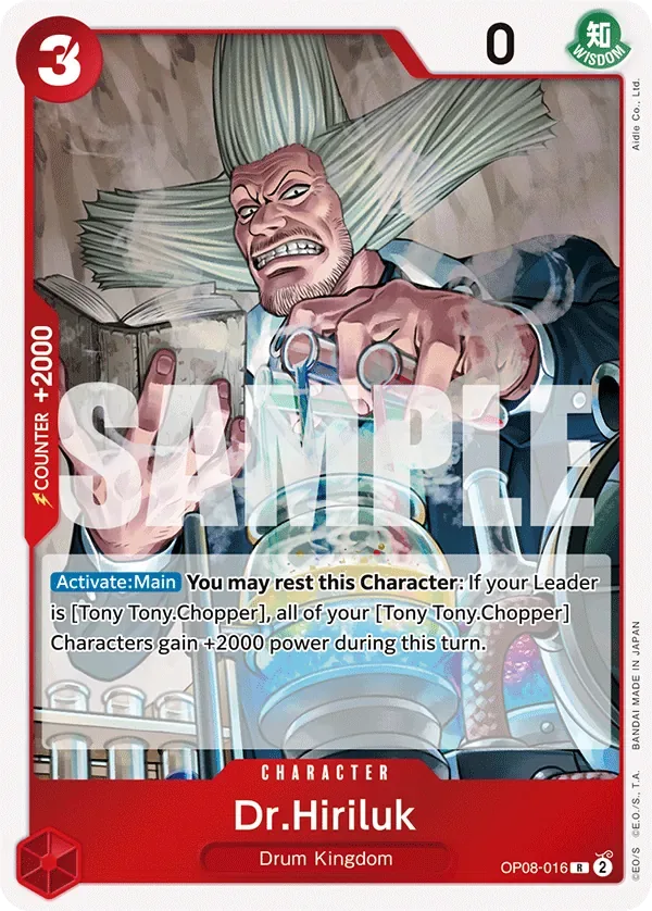 Dr.Hiriluk #OP08-016 Two Legends One Piece card