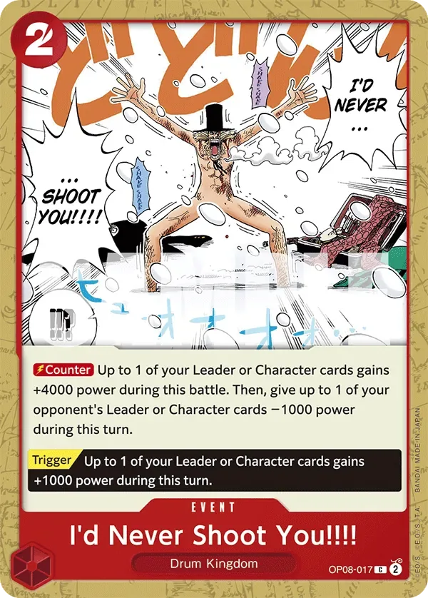 I'd Never Shoot You!!!! #OP08-017 Two Legends One Piece card
