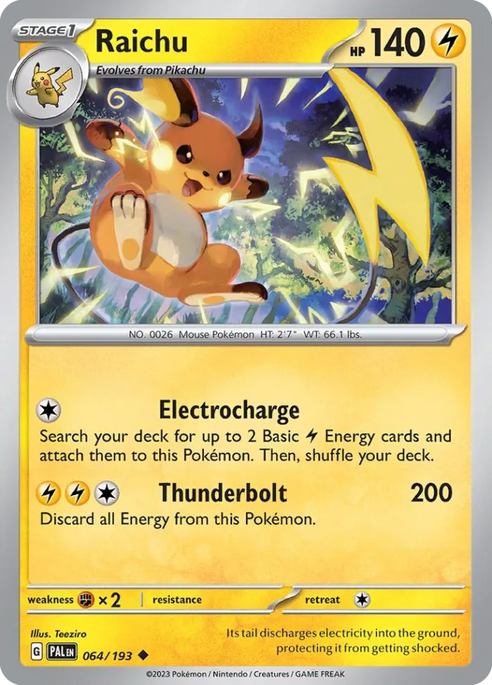 Raichu #64 Paldea Evolved Pokemon card