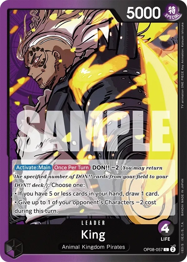 King #OP08-057 Two Legends One Piece card