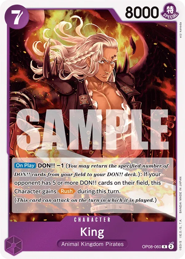 King #OP08-060 Two Legends One Piece card