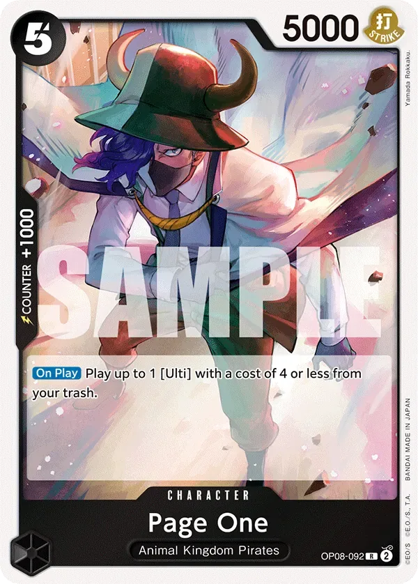 Page One #OP08-092 Two Legends One Piece card