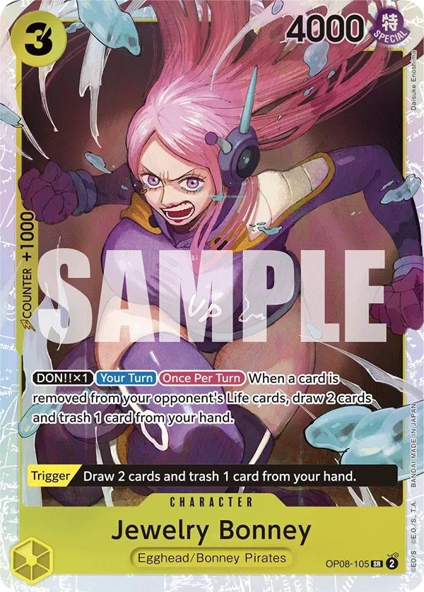 Jewelry Bonney #OP08-105 Two Legends One Piece card