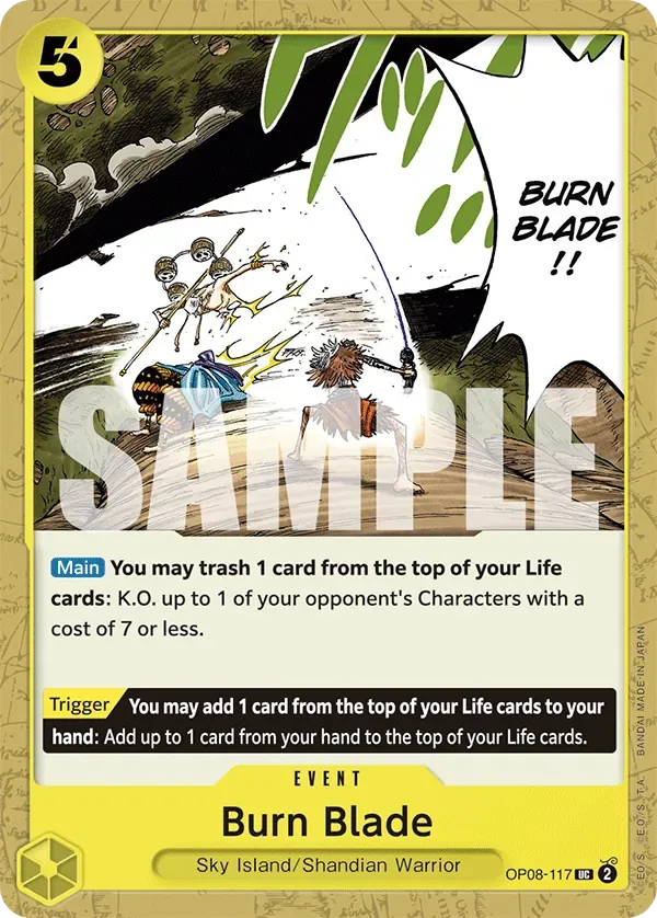 Burn Blade #OP08-117 Two Legends One Piece card