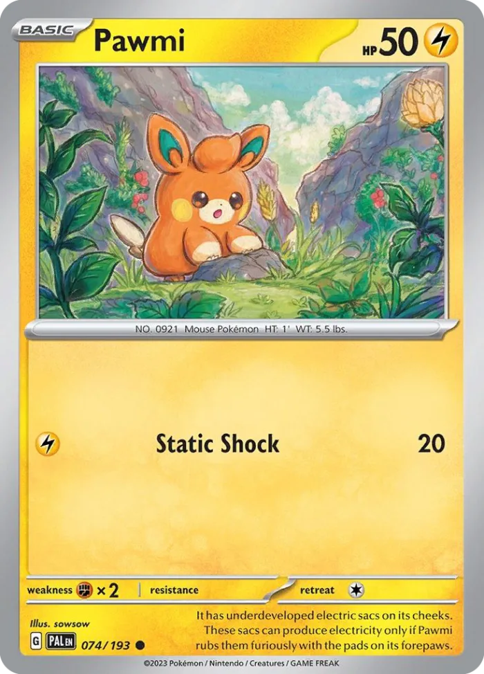 Pawmi #74 Paldea Evolved Pokemon card