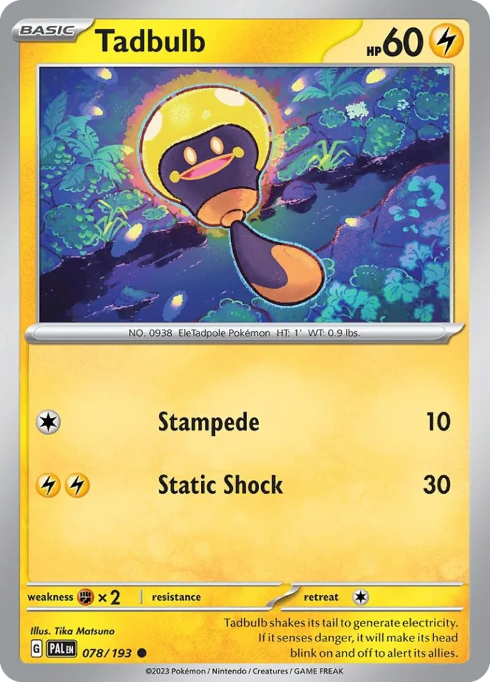 Tadbulb #78 Paldea Evolved Pokemon card