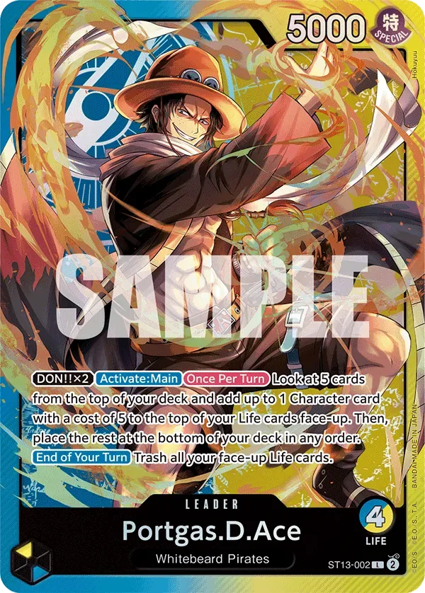Portgas.D.Ace #ST13-002 Ultra Deck: The Three Brothers One Piece card