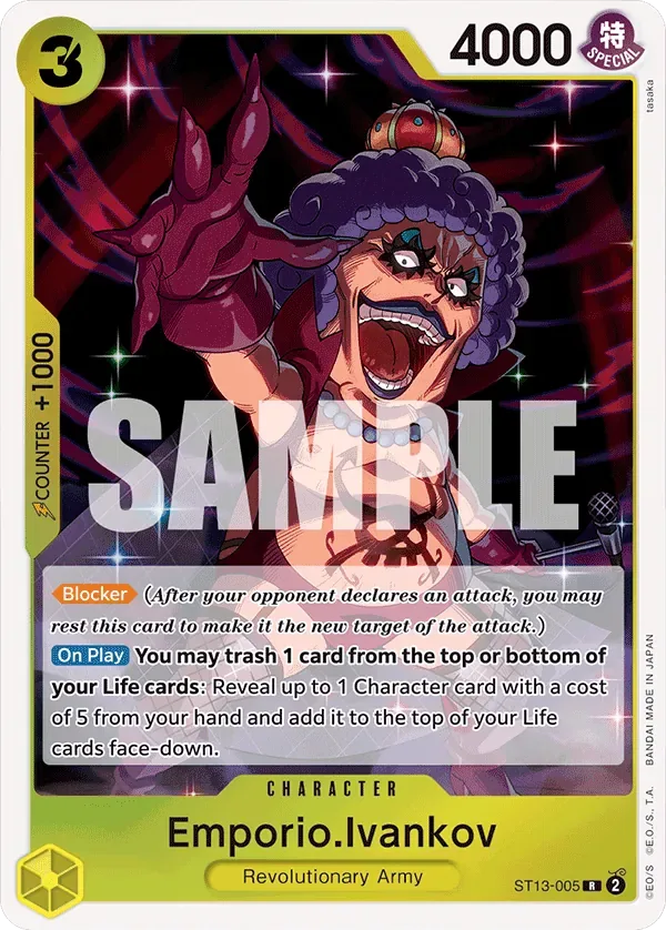 Emporio.Ivankov #ST13-005 Ultra Deck: The Three Brothers One Piece card