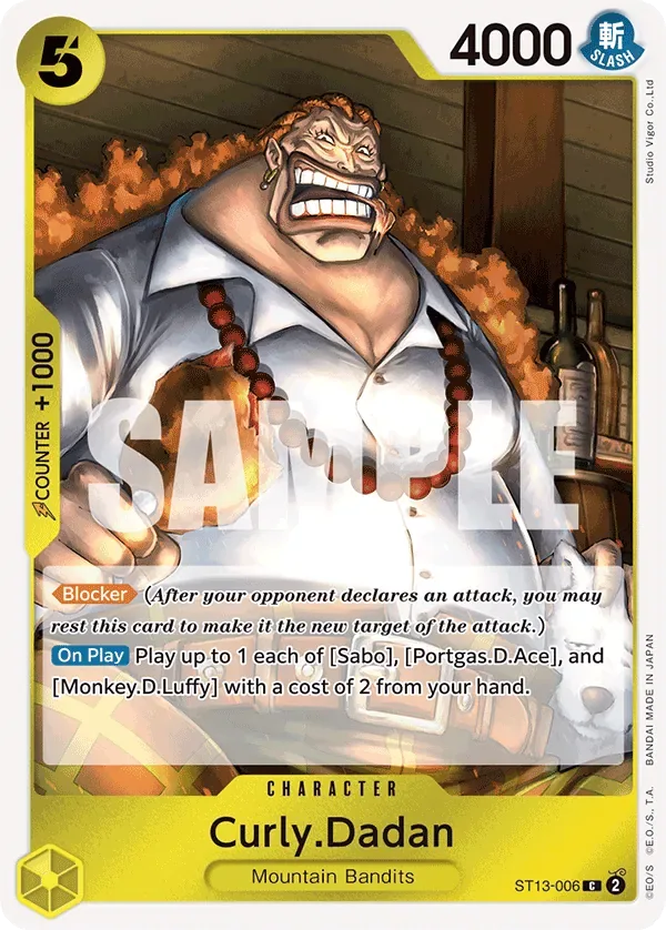 Curly.Dadan #ST13-006 Ultra Deck: The Three Brothers One Piece card